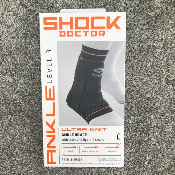Shock Doctor Ultra Knit ankle brace with stays & figure 6 straps large level 3 - Picture 10 of 15